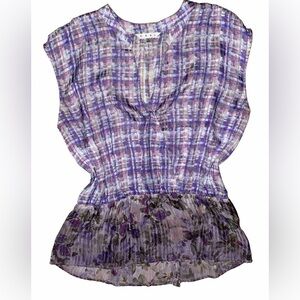 Cabi Purple Sheer Wrap Top XL